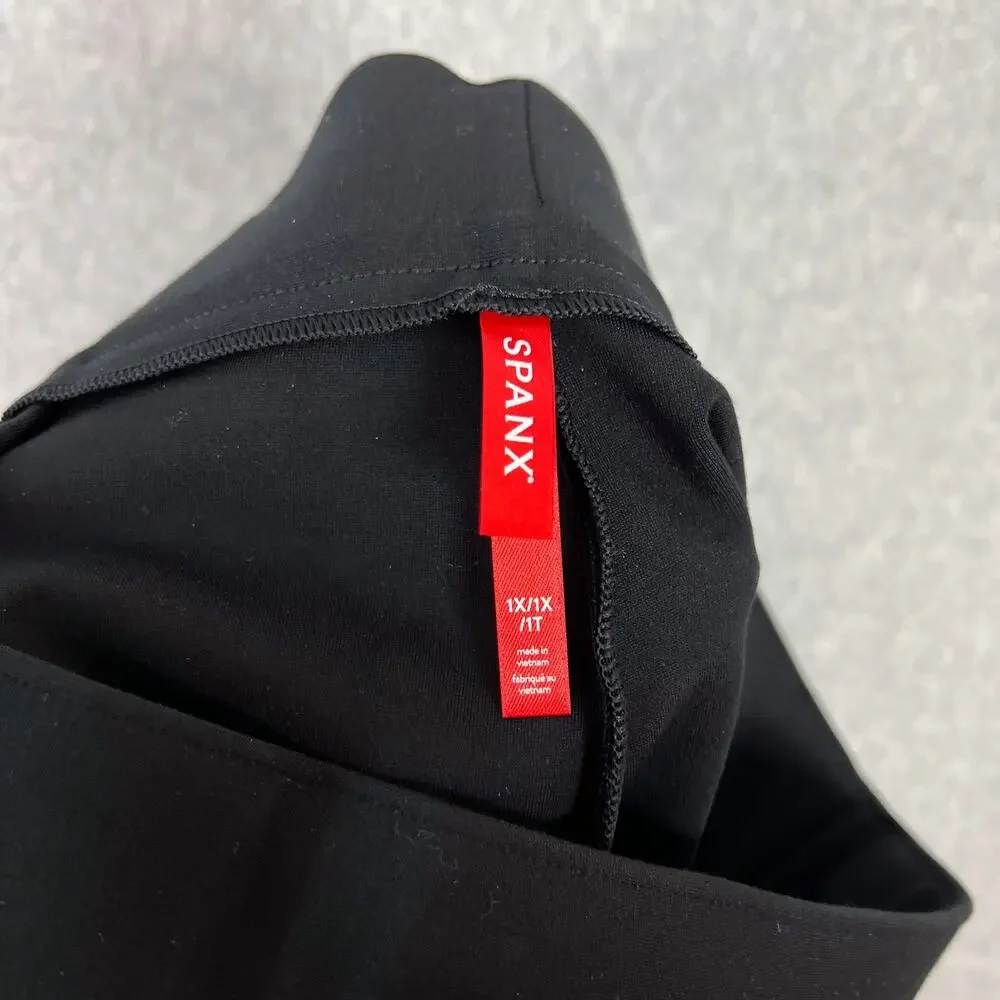 Spanx Black The Perfect Double Split Wide Leg High Waisted Pant Size 1X